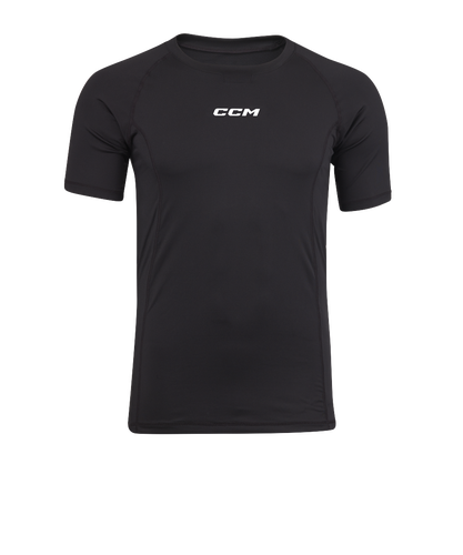 New CCM Black Compression Short Sleeve Top | Senior S | #191520519063