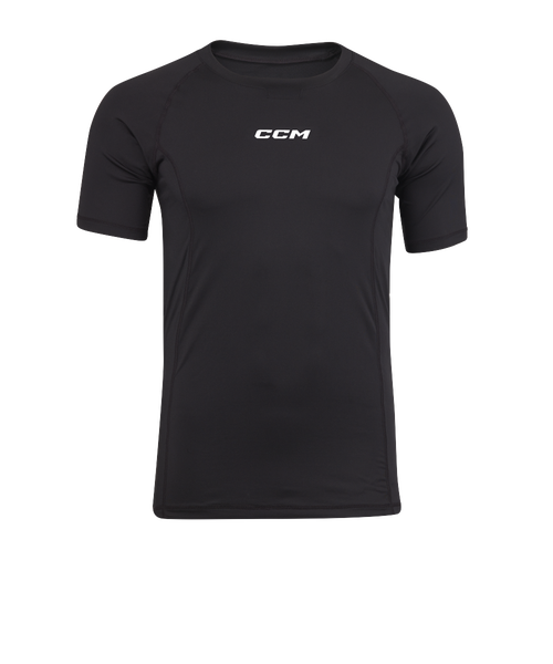 New CCM Black Compression Short Sleeve Top | Senior S | #191520519063