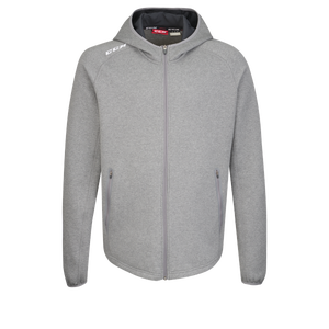 New CCM Dark Grey Premium Full Zip Hooded Fleece | Senior M | #191520014957