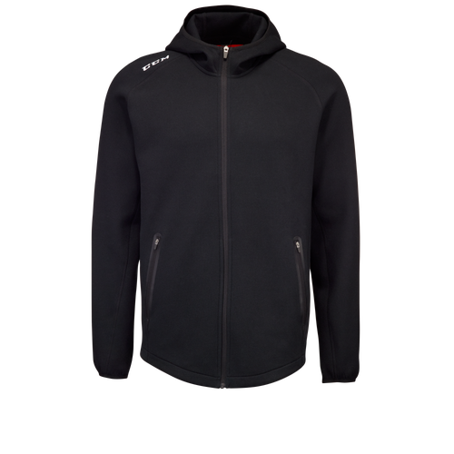 New CCM Black Premium Full Zip Hooded Fleece | Youth XL | #191520016258
