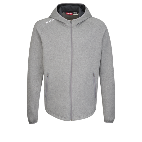 New CCM Dark Grey Premium Full Zip Hooded Fleece | Senior XL | #191520014971