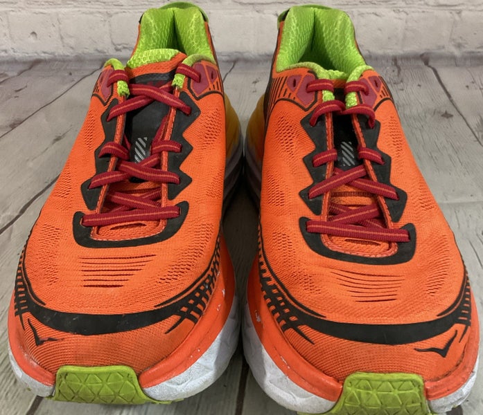 Hoka One One Neutral Mens Bondi 5 Size 9.5 Running Shoes Mesh Toe Box Orange