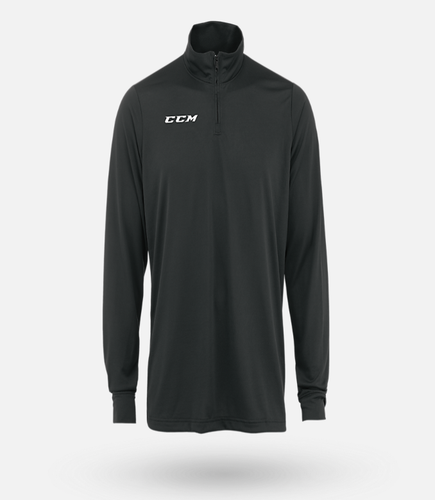 New CCM Black 1/4 Zip Tech Top | Senior S | #888600324456