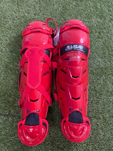 Red All Star System 7 Axis Catcher's Leg Guard (New)