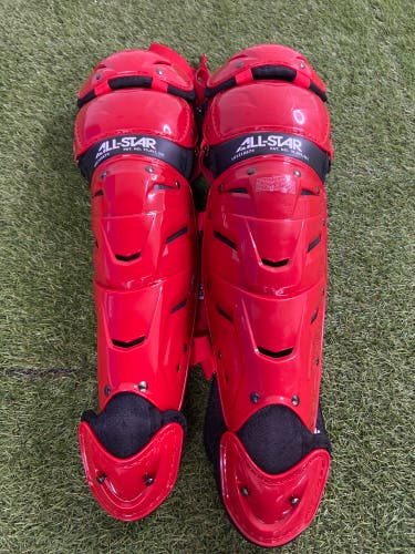 Red All Star System 7 Axis Catcher's Leg Guard (New)