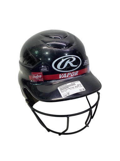 Used Rawlings BATTING HELMET W MASK Batting Helmet w/Mask Black SM 11347-S000258100