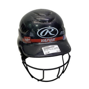 Used Rawlings BATTING HELMET W MASK Batting Helmet w/Mask Black SM 11347-S000258098