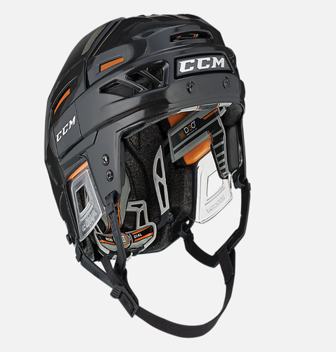 New CCM Black/Orange Fitlite 3DS Helmet | Senior S | #888162961151