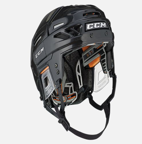 New CCM Black/Silver Fitlite 3DS Helmet | Senior S | #888162961052