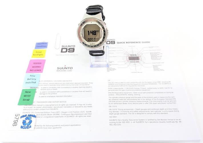 SUUNTO D9 Titanium Scuba Dive Wrist Watch Computer Wireless Trimix Oxygen Nitrox
