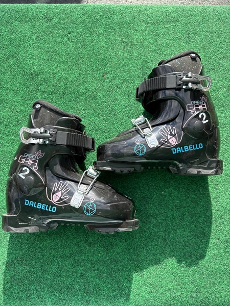 Girl's Dalbello Green Gaia2 GW Ski Boots (Used) | Mondo 21.5  (256mm)