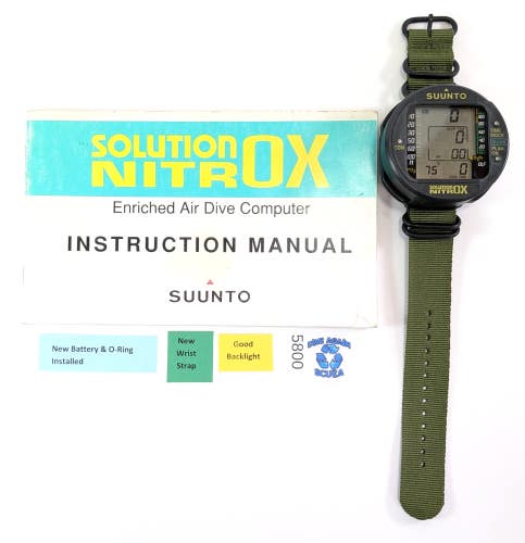 Suunto Solution Nitros Scuba Dive Wrist Backlit Computer NEW Strap         #5800