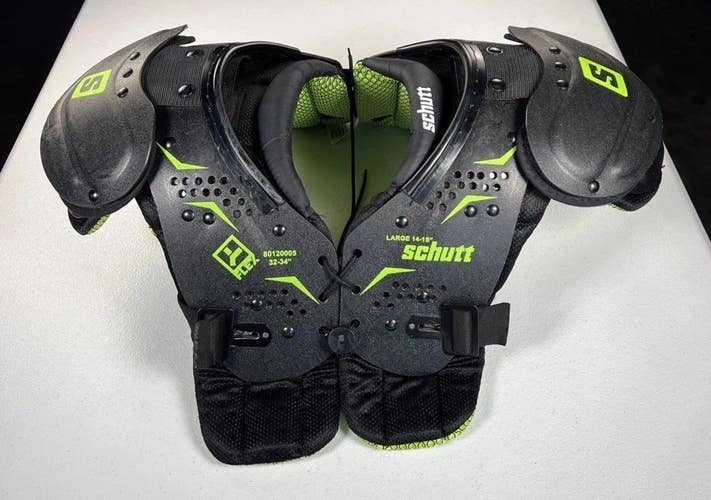 Schutt Y-FLEX YOUTH Size L SHOULDER PADS Black And Green Football Sports Gear