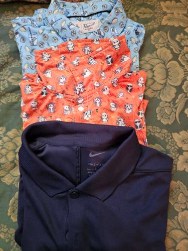 GOLF SHIRTS FOR SALE  New & Pre-Owned – Excellent or Good Condition! ALL Men's Large
