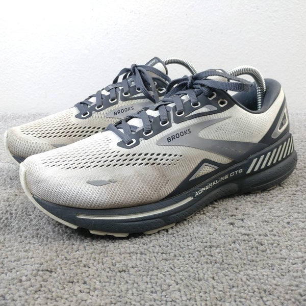 Brooks Adrenaline GTS 23 Mens Size 8.5 Running Shoes Light Gray Low Top Sneakers