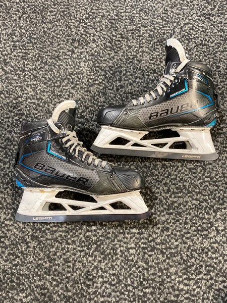 Used Senior Bauer Pro Hockey Goalie Skates Size 8.5 |  Erik Källgren PRO STOCK | GREAT CONDITION