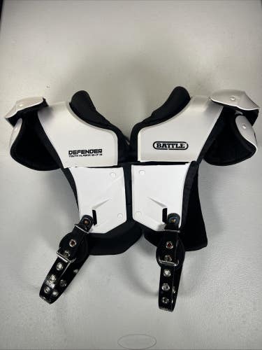 Battle Defender White Shoulder Pads Youth X-Large 16-17" For Parts - Read
