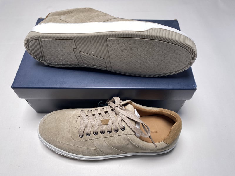 Peter Millar Vantage Suede Sneaker Shoes Sand Men's SZ 10.5 (MS23XF51)