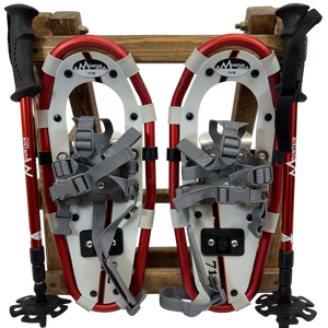 16" Mountain Profile Youth Snowshoes W/ Adjustable Poles and Carrying Bag