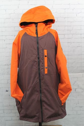 Ride Men's Gatewood Snowboard Jacket Large Black Currant Orange New