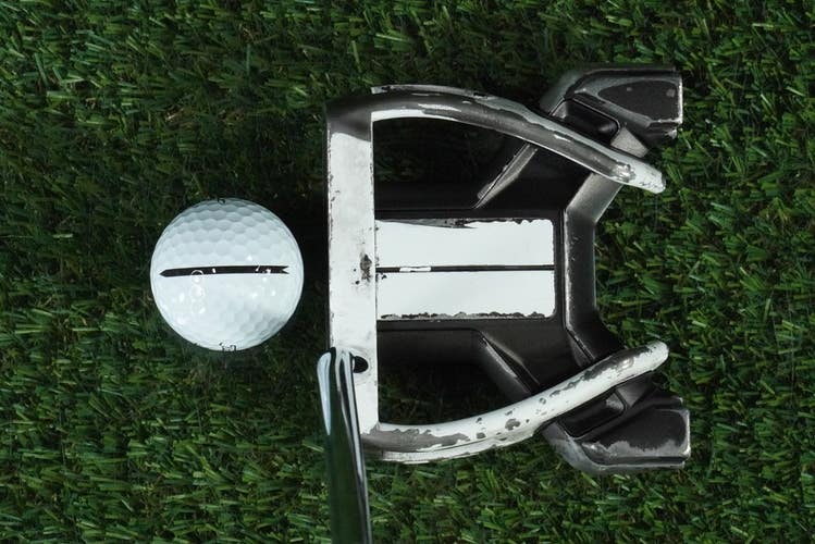 TAYLORMADE DADDY LONG LEGS PUTTER MALLET 36" STEEL RH WITH HEADCOVER ~ USED!!