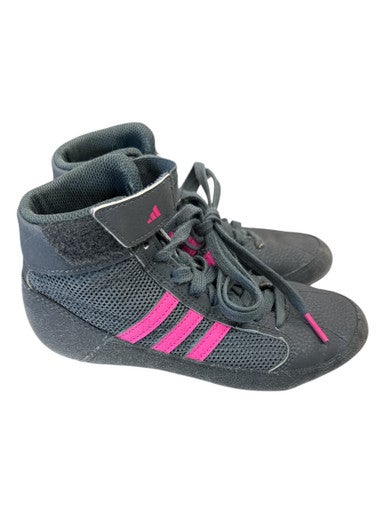 Used Adidas HP6873 GRY/PINK SHOES Wrestling Shoes Grey Junior 02 11862-S000091483