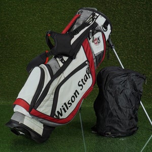 WILSON STAFF ELITE TOUR STAND BAG 7 WAY DIVIDERS GOLF BAG, WHITE / RED ~ LOOK!!