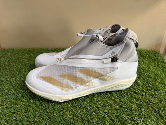 Adidas Adizero Impact+ BSB Metal Baseball Cleats IF8483 White Gold Men Size 10.5