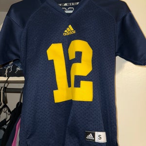 Blue and Yellow Women's Michigan Wolverines Adidas Jersey (Used)