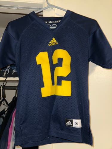 Blue and Yellow Women's Michigan Wolverines Adidas Jersey (Used)