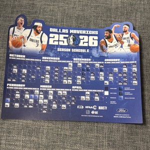 Dallas Mavericks NBA 2025 2026 Magnetic Schedule Basketball New