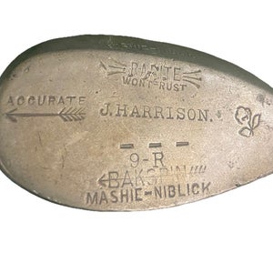 Accurate Mashie-Niblick 9-R DEEP GROOVE BAKSPIN Iron Harrison McGregor Hickory