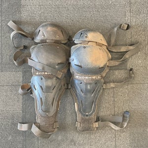 Used Evoshield SHIN GUARDS Catchers Leg Guards Grey Intermed 11614-S000224215