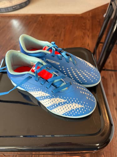 Blue Unisex 2.5Y (Big Kids / Youth) Adidas Indoor Cleats (Used)