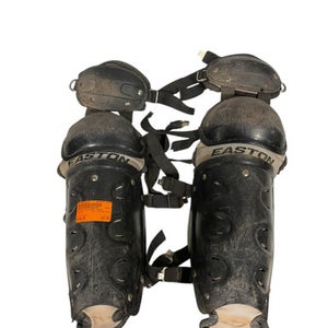 Used Easton CATCHER SHINS Catchers Leg Guards Black Junior 11847-S000030618
