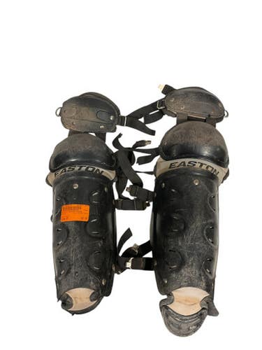 Used Easton CATCHER SHINS Catchers Leg Guards Black Junior 11847-S000030618