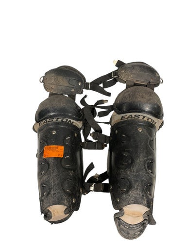 Used Easton CATCHER SHINS Catchers Leg Guards Black Junior 11847-S000030618