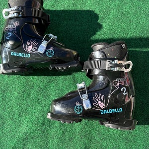 Girl's Dalbello Green Gaia 2 GW Ski Boots (Used) | Mondo 21.5  (256mm)