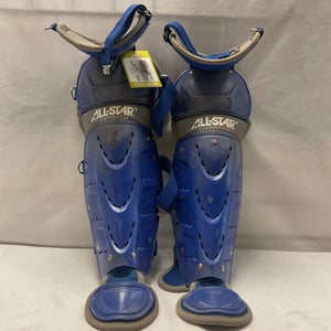Used All-Star CATCHER SHINS LGADV912 Catchers Leg Guards Royal Blue Youth 11490-S000266738
