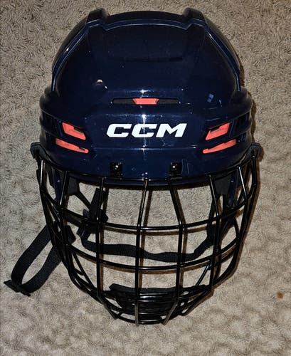 New Ccm Tacks 70 Helmet Combo Navy Large