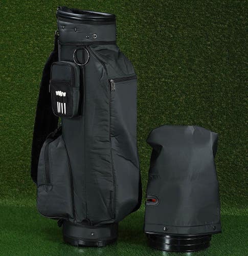 KNIGHT GOLF CARRY / CART BAG 3-WAY DIVIDERS GOLF BAG, BLACK ~ LOOK!!
