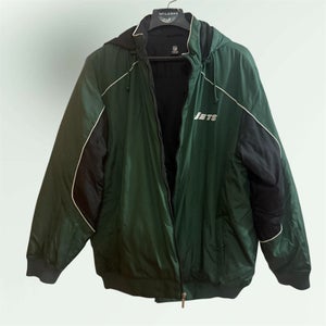 NFL Jets. Green and Black Men's Jacket. Hooded