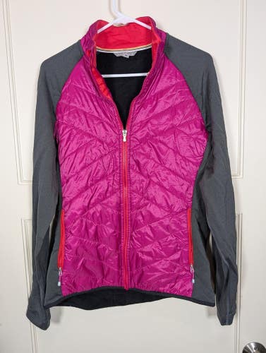 Women's Smartwool Corbet 120 Hybrid Zip Jacket Size XL Pink Gray Puffer