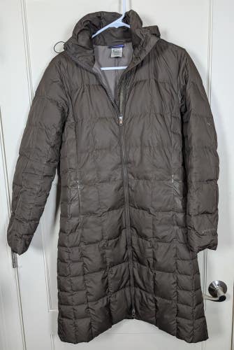 Patagonia Womens Size: S Goose Down With It Parka Puffer Long Coat Jacket Brown