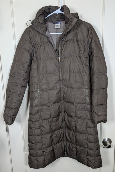 Patagonia Womens Size: S Goose Down With It Parka Puffer Long Coat Jacket Brown