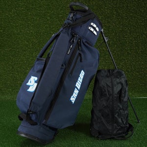 JONES TROUPER 3.0 STAND BAG, BLUE UNIVERSITY OF SAN DIEGO TOREROS LOGO, NWD READ