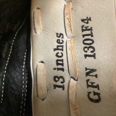 Used Mizuno GFN 1301F4 RH Throw Fastpitch Gloves Black And White 13" 11725-S000493218