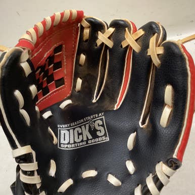 Used DICK T BALL RHT BB/SB Glove T-ball Black 9" 11725-S000493228