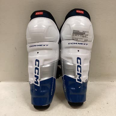Used CCM CCM NEXT Youth Shin Guards White/Black/Royal 9" 11725-S000492998