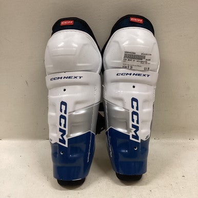 Used CCM CCM NEXT Youth Shin Guards White/Black/Royal 9" 11725-S000492998